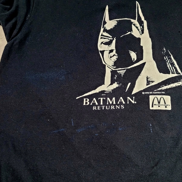 Rare Vintage 90's Batman Returns x McDonald's Promo Single Stitch Tee size L - Picture 7 of 12